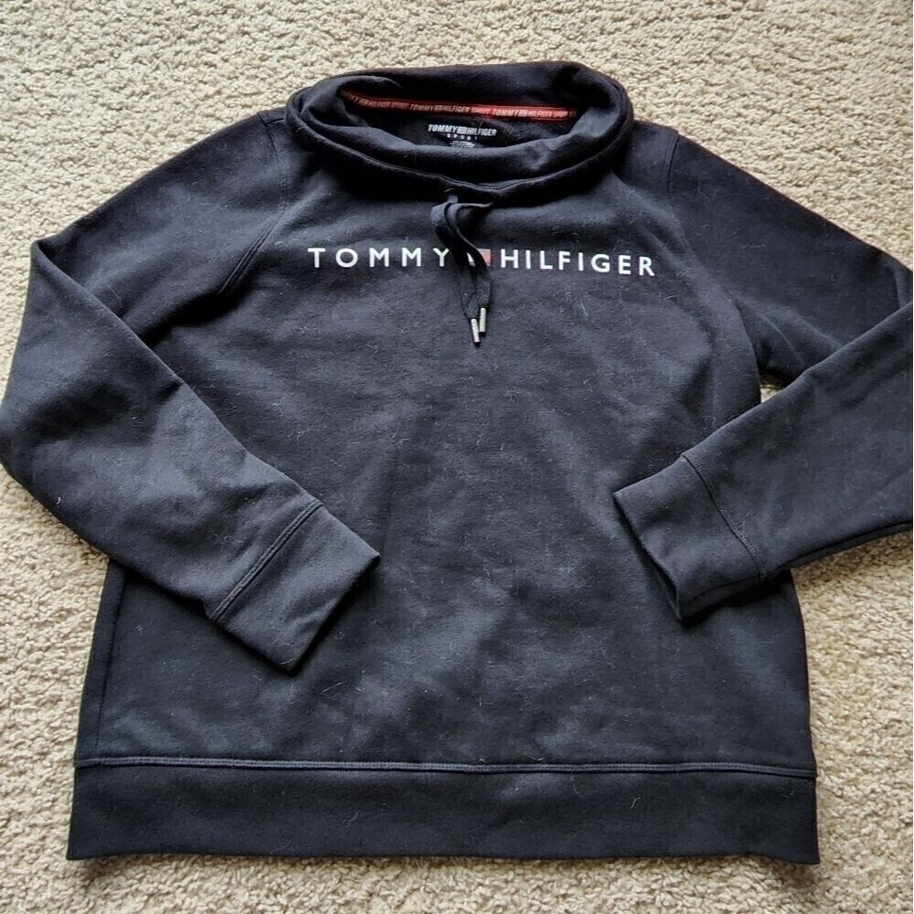 Tommy Hilfiger Sports Hoodie Black Soft Size Medium